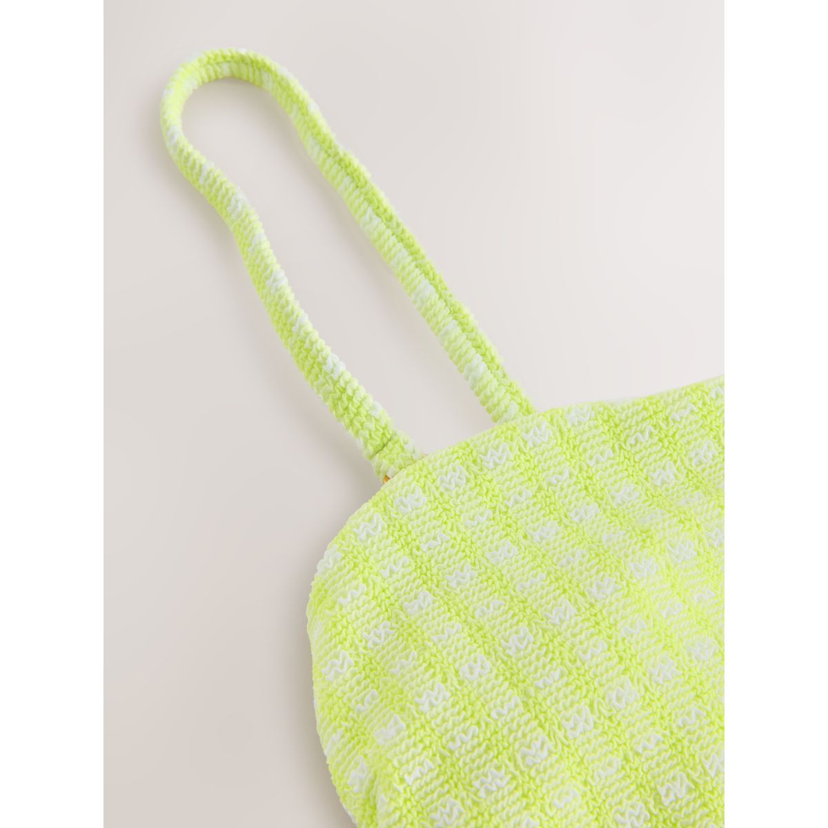 Haut de tankini bandeau vichy vert citron froissé, NEXT