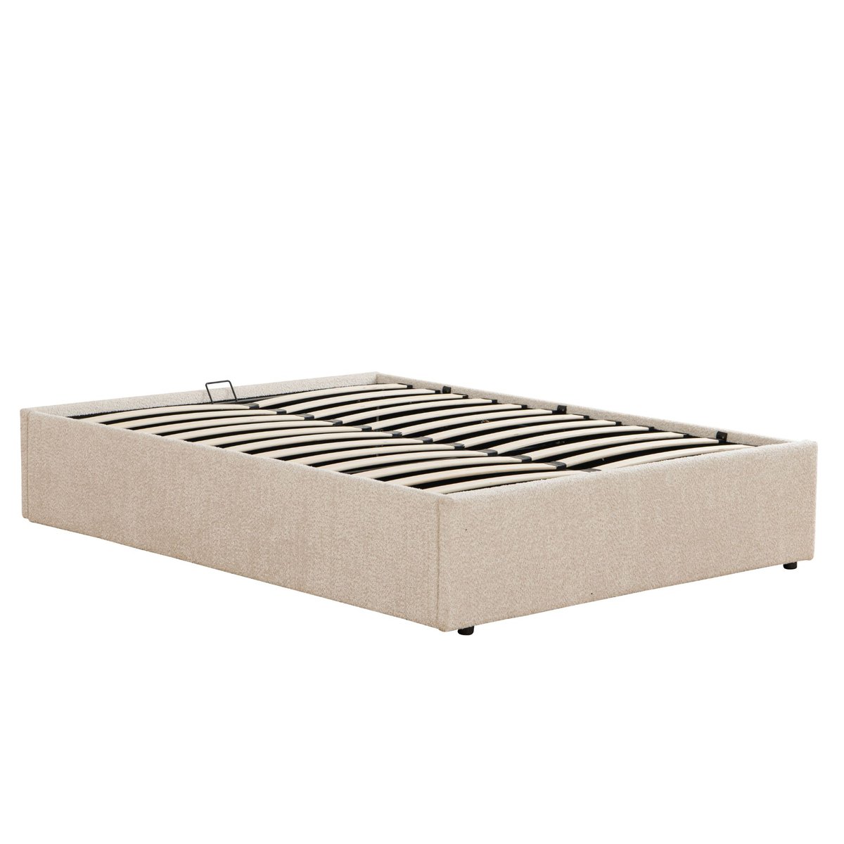Lit coffre en sherpa beige, TERRE DE NUIT