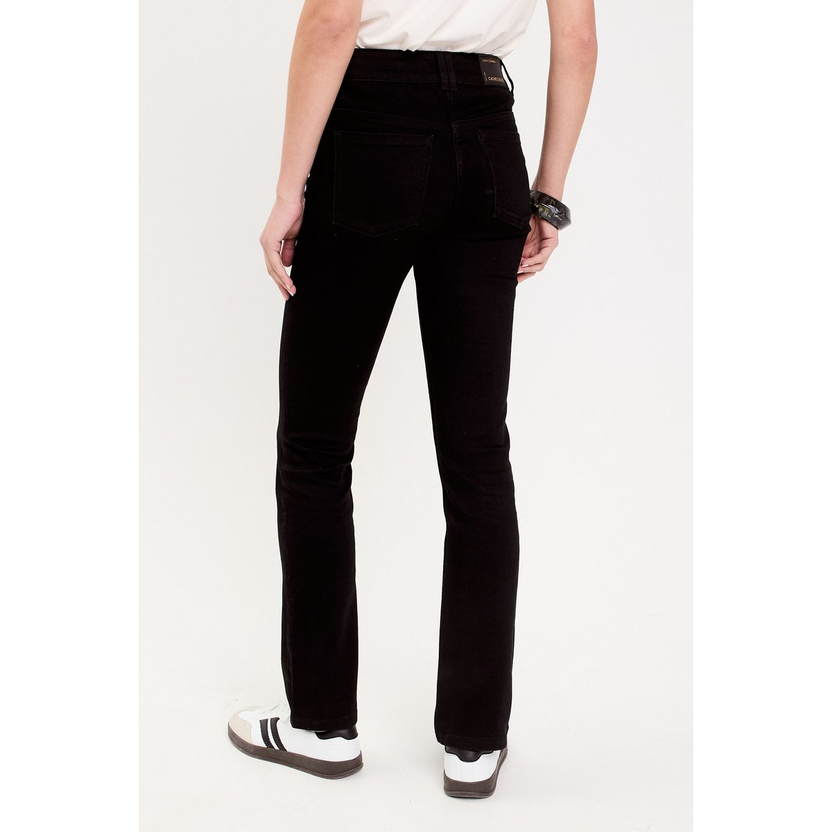 Jean droit regular taille standard denim noir, CACHE CACHE