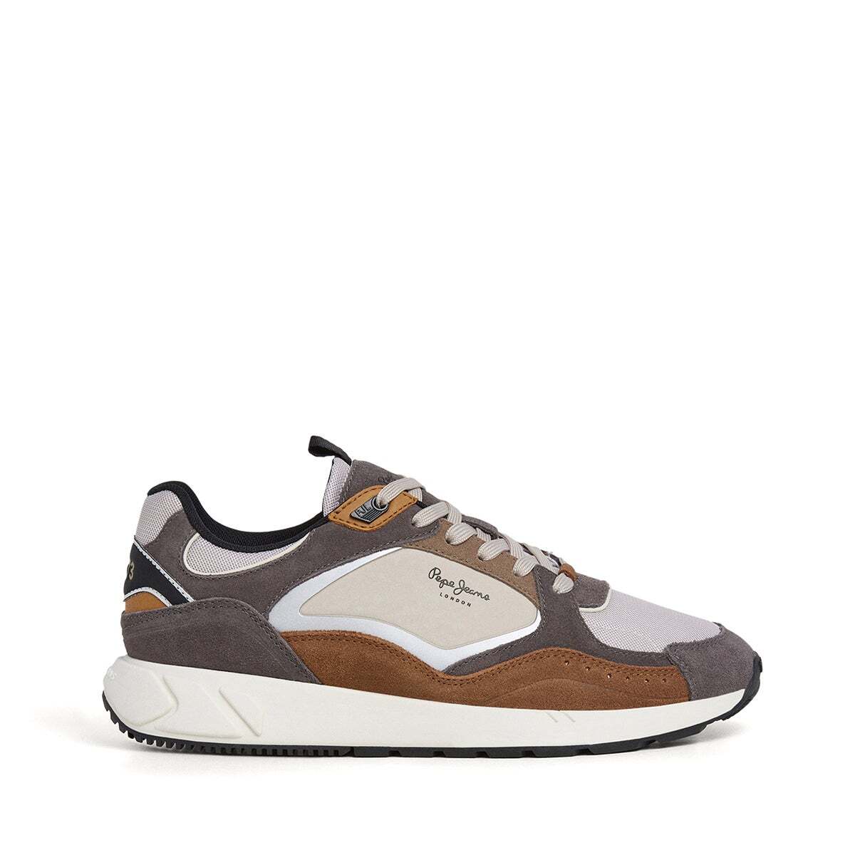 Baskets Avec Détails En Daim- Marlon gris, PEPE JEANS
