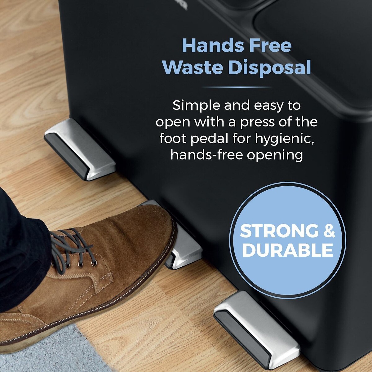45L Recycling Pedal Bin black, TOWER