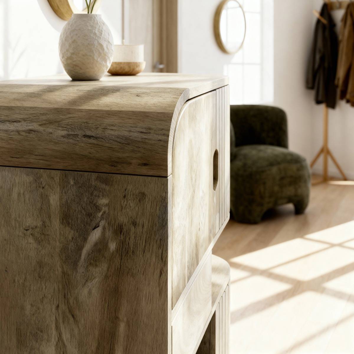 Buffet en bois de manguier YONI bois clair, MADE IN MEUBLES