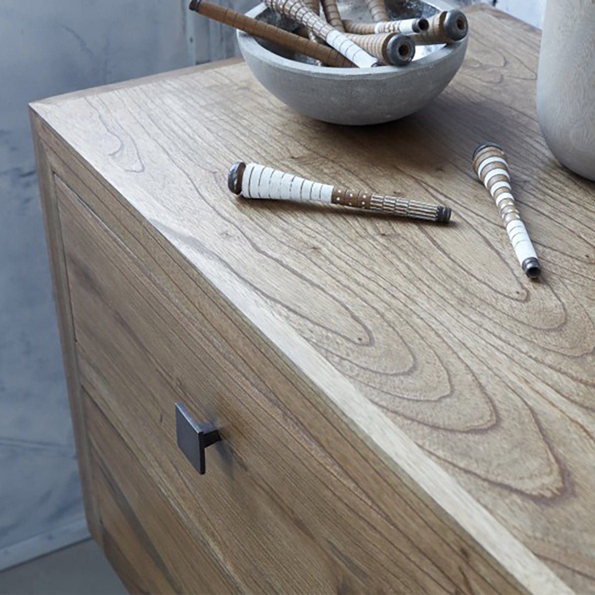 Commode en bois massif 200 cm 6 tiroirs  FELIX naturel, BERAH GETAH