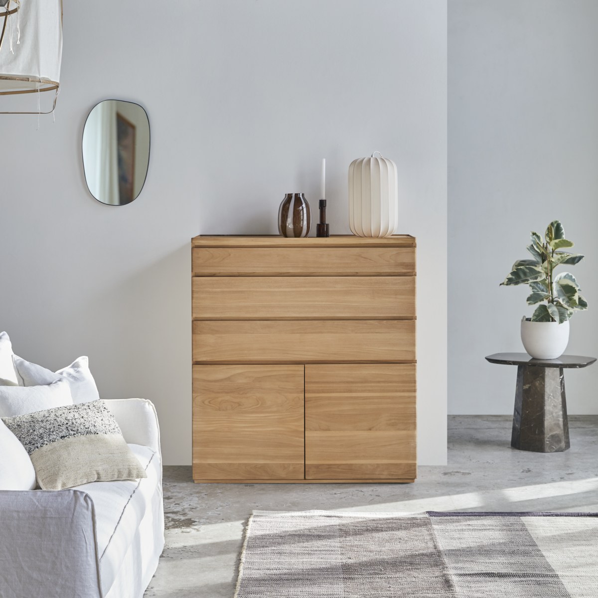 Commode en Teck massif, NINO naturel, TIKAMOON