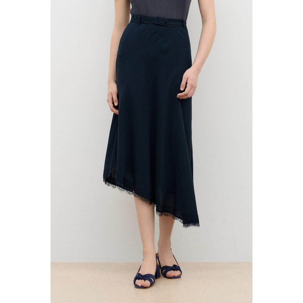Jupe fluide taille haute JUPE JOSELINE bleu marine, CAROLL