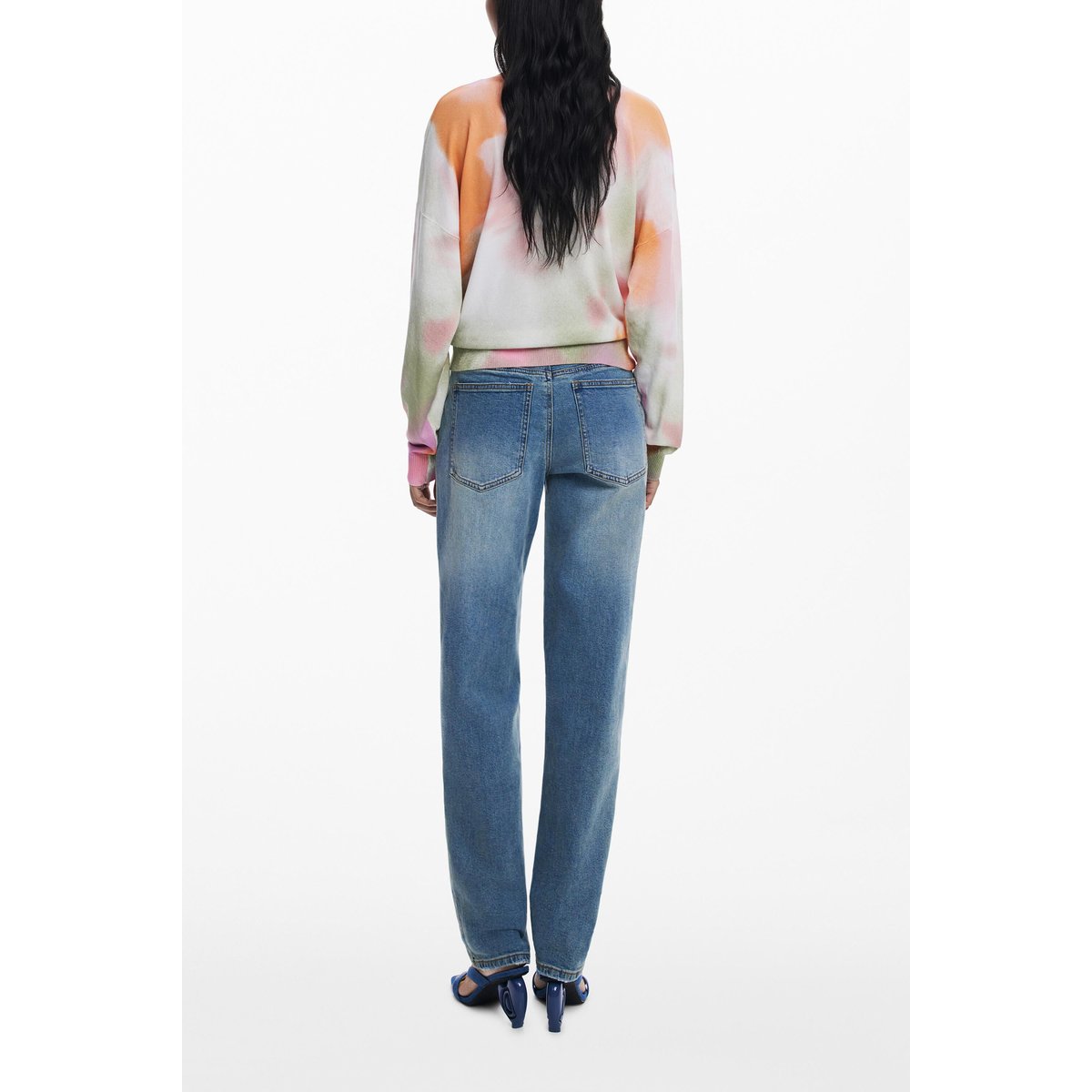 Cardigan à fleurs tie-dye beige, DESIGUAL