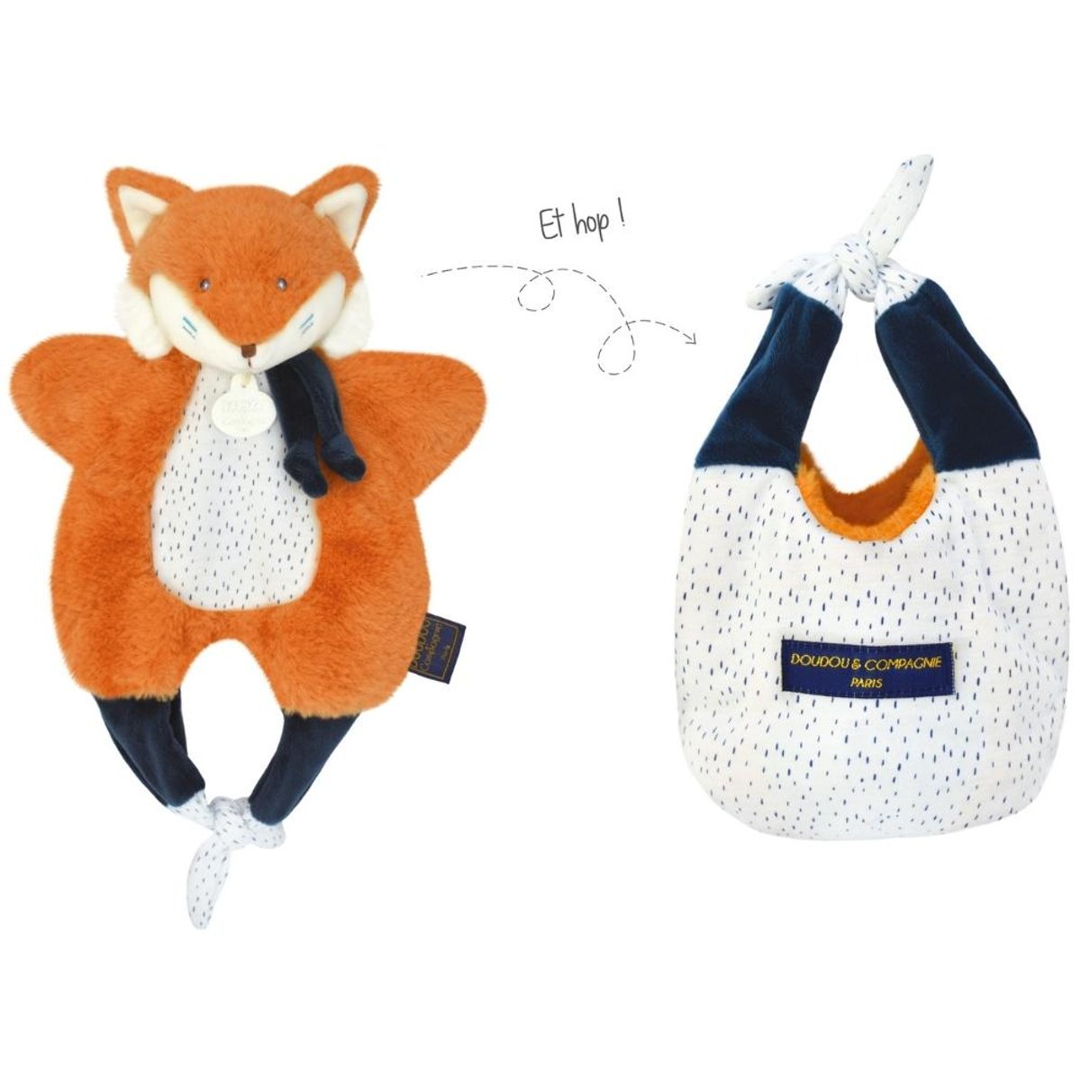 Doudou Renard marionnette orange, DOUDOU ET COMPAGNIE