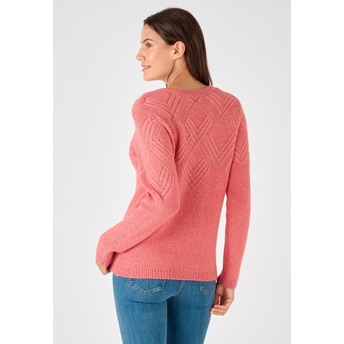 Pull maille fantaisie Thermolactyl vieux rose, DAMART