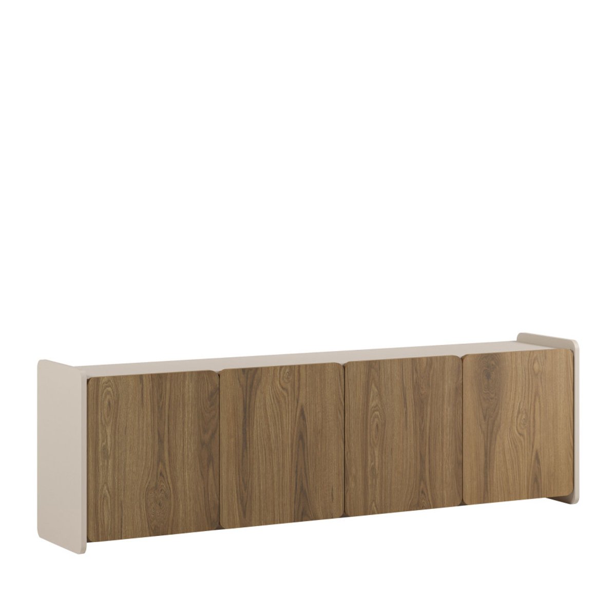 Meuble TV 4 portes en bois L180cm- ENARA bois foncé, DRAWER