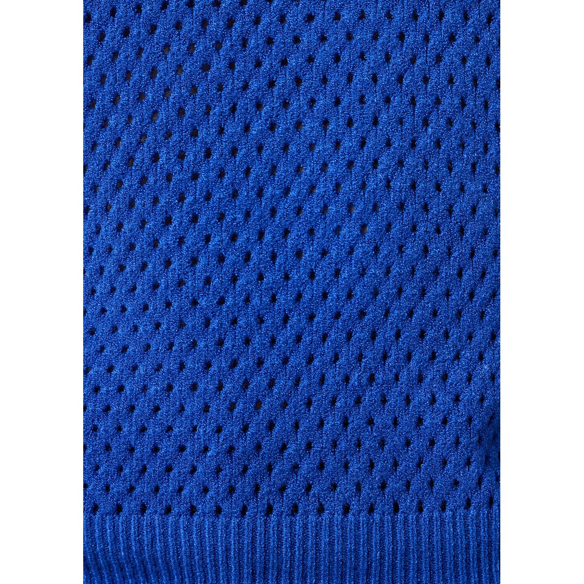 Pull manches courtes en maille col rond bleu roi, LA FEE MARABOUTEE