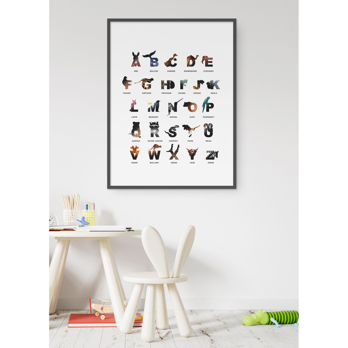 Affiche Alphabet des enfants blanc, L'AFFICHERIE