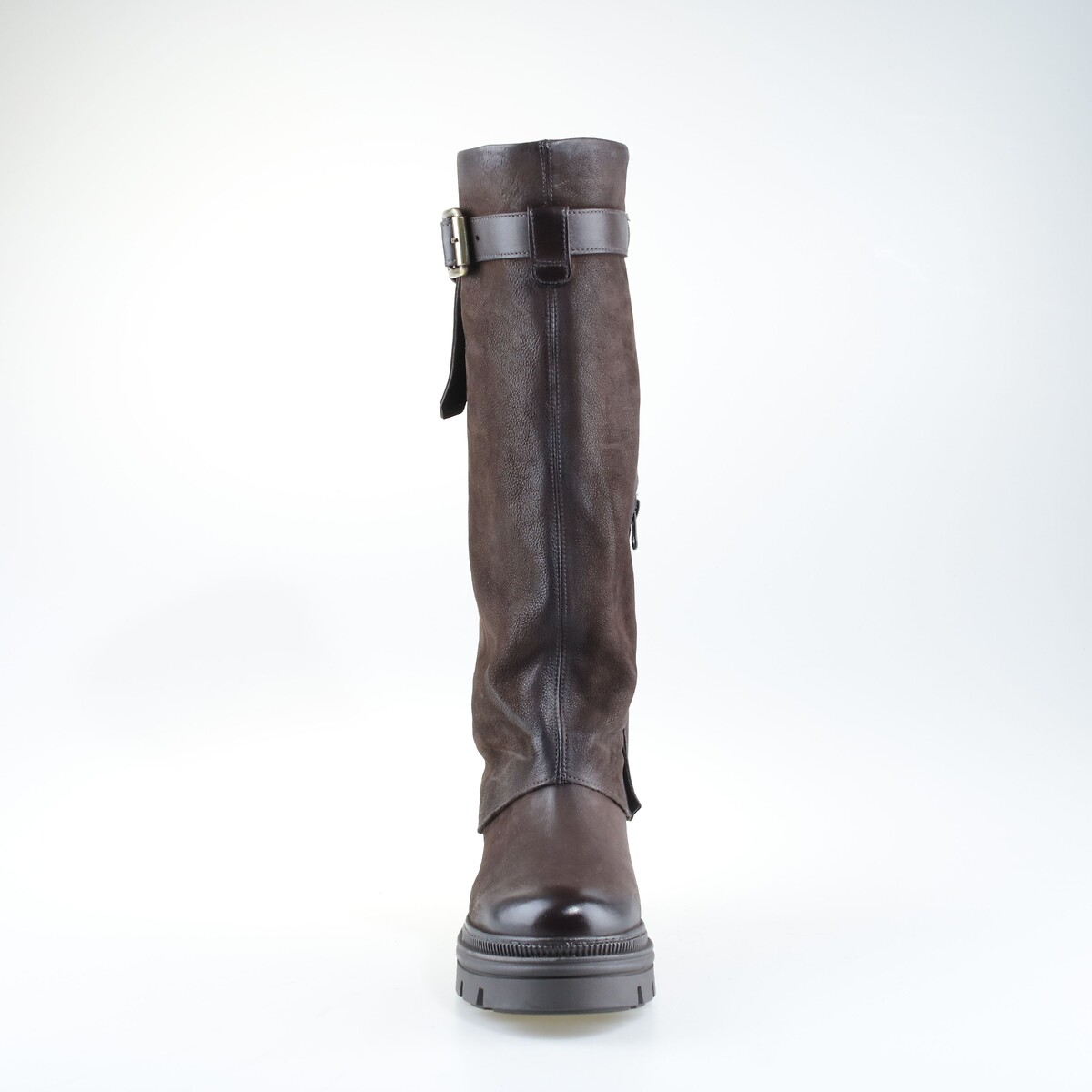 Botas guêtres de piel marrón oscuro, MJUS