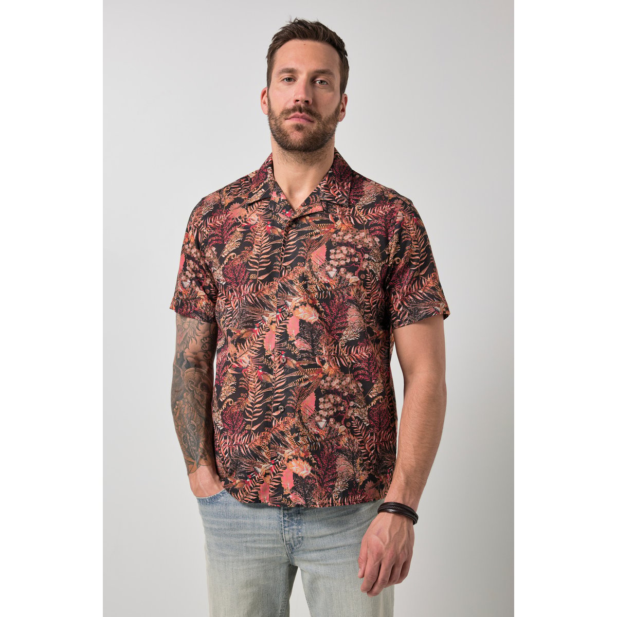 Chemise en lin mélangé sable, JP1880