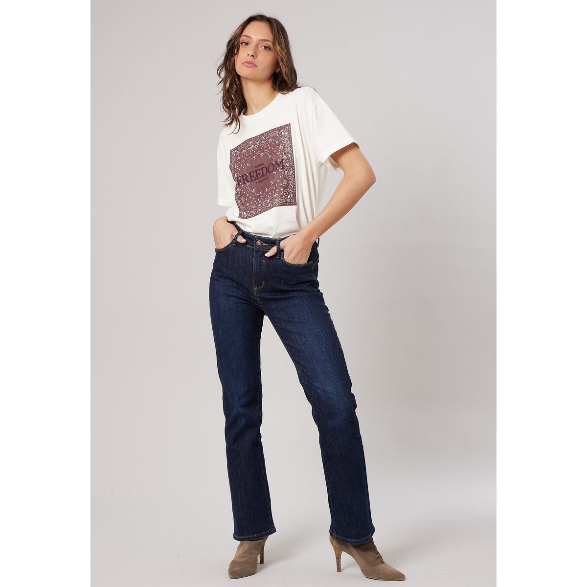 Jean brut bootcut femme ALICIA brut, DEELUXE