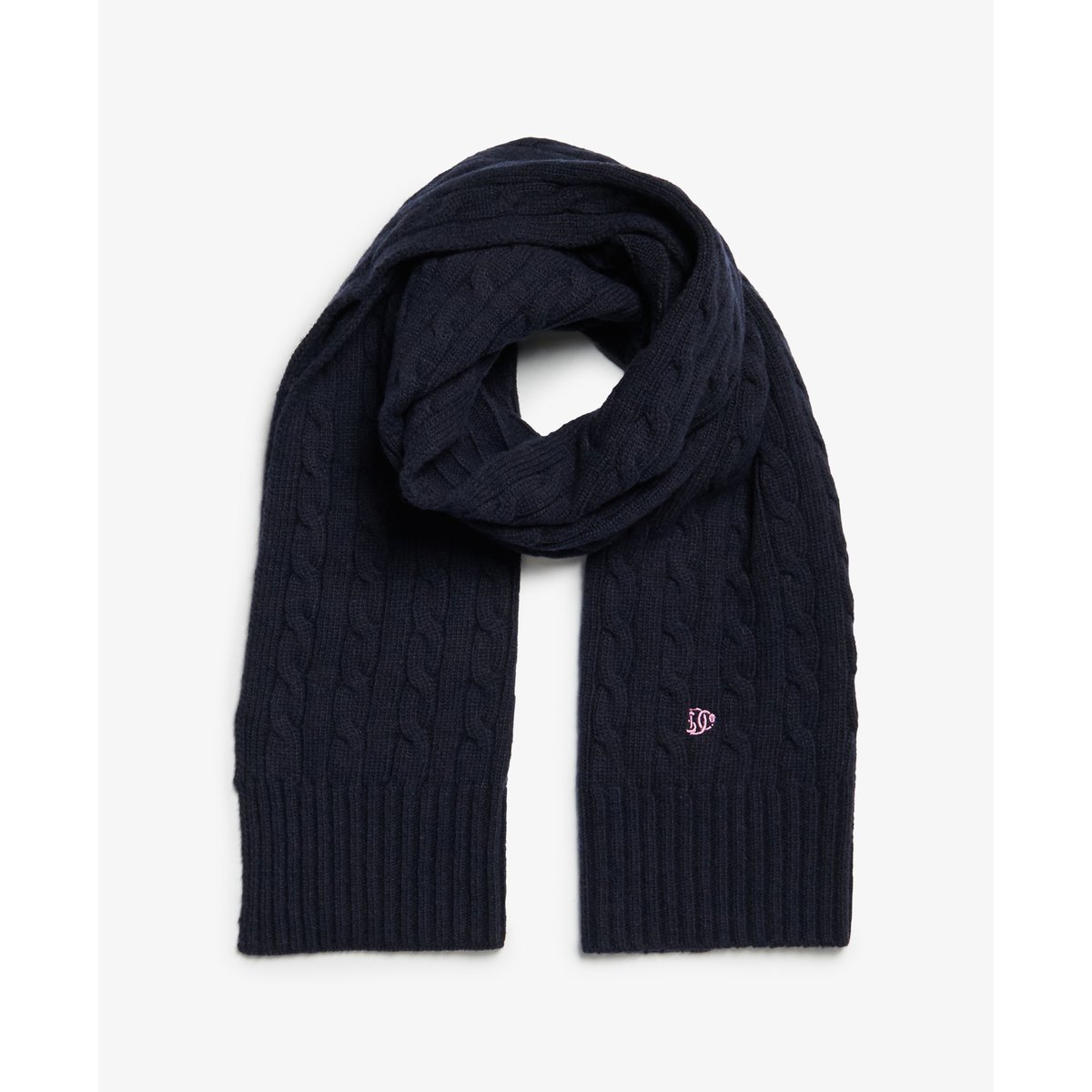 Écharpe Premium Cable Knit Classique bleu marine éclipse, SUPERDRY