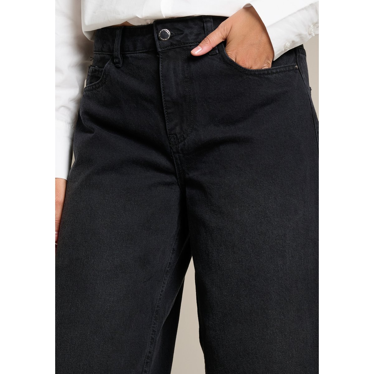 Jean barrel taille classique black, LOLALIZA
