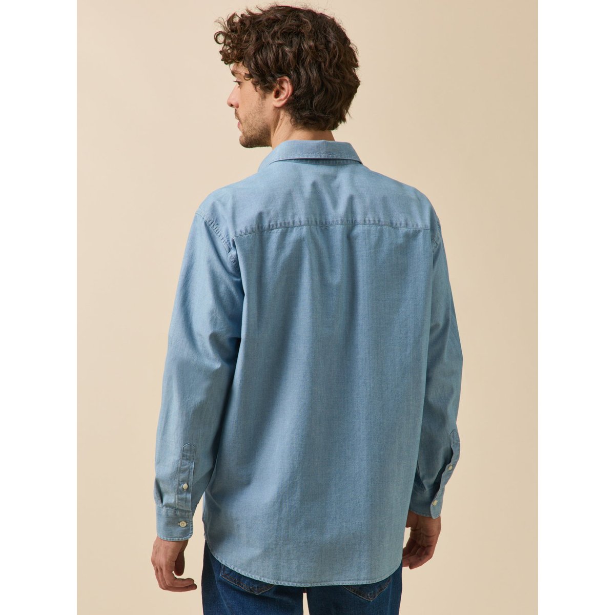 Chemise chambray  coupe contemporaine denim bleach, CYRILLUS