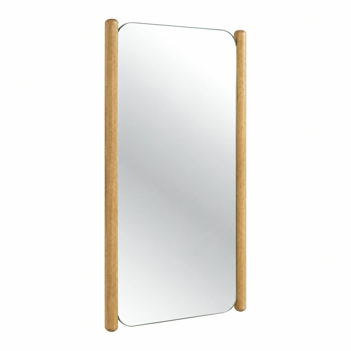 Miroir d'entrée vertical - baguettes latérales bois IENA bois naturel, PIER IMPORT