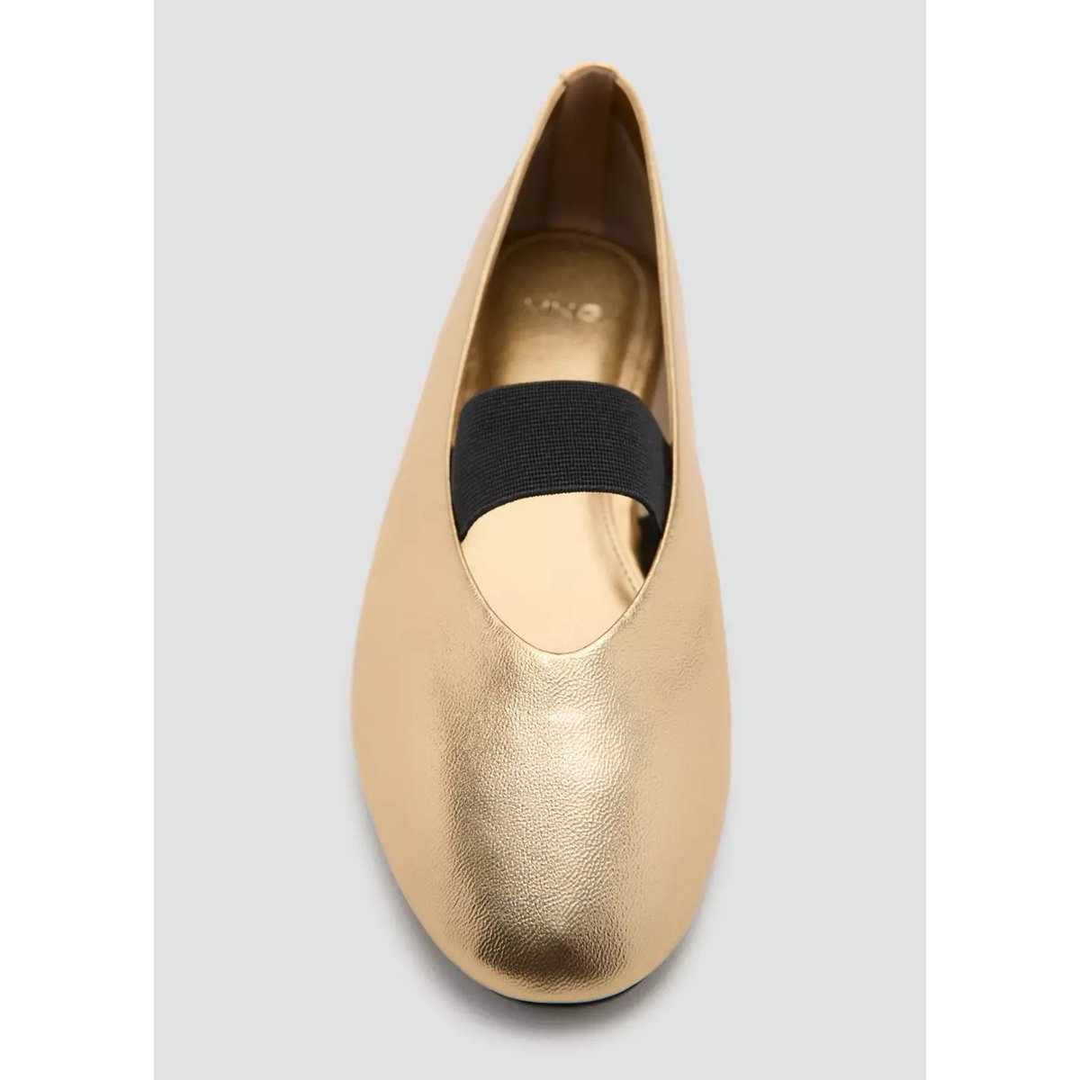 Chaussures cuir bride or, MANGO