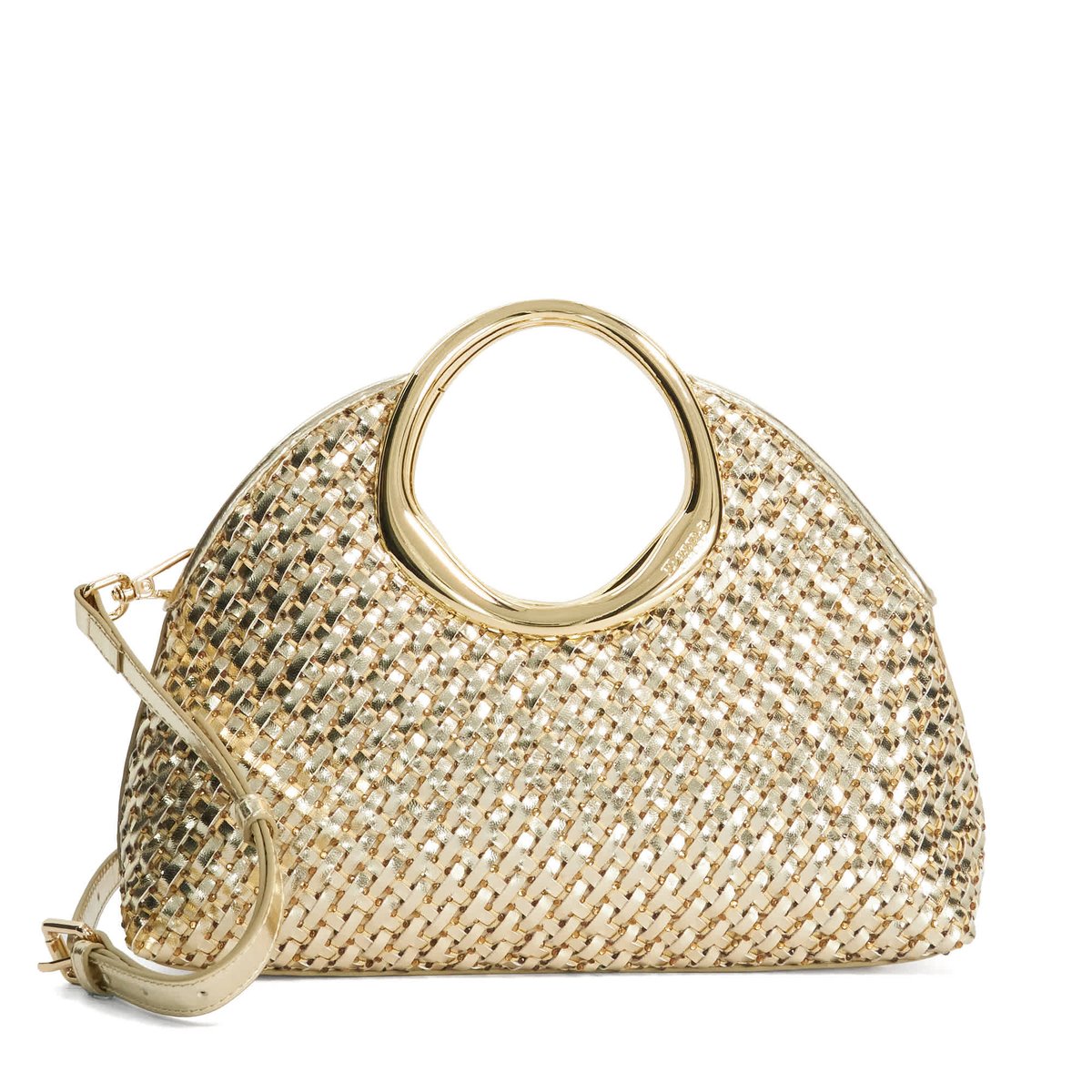 Sac tissé avec poignée dorée - EARNING gold-diamantes, DUNE LONDON