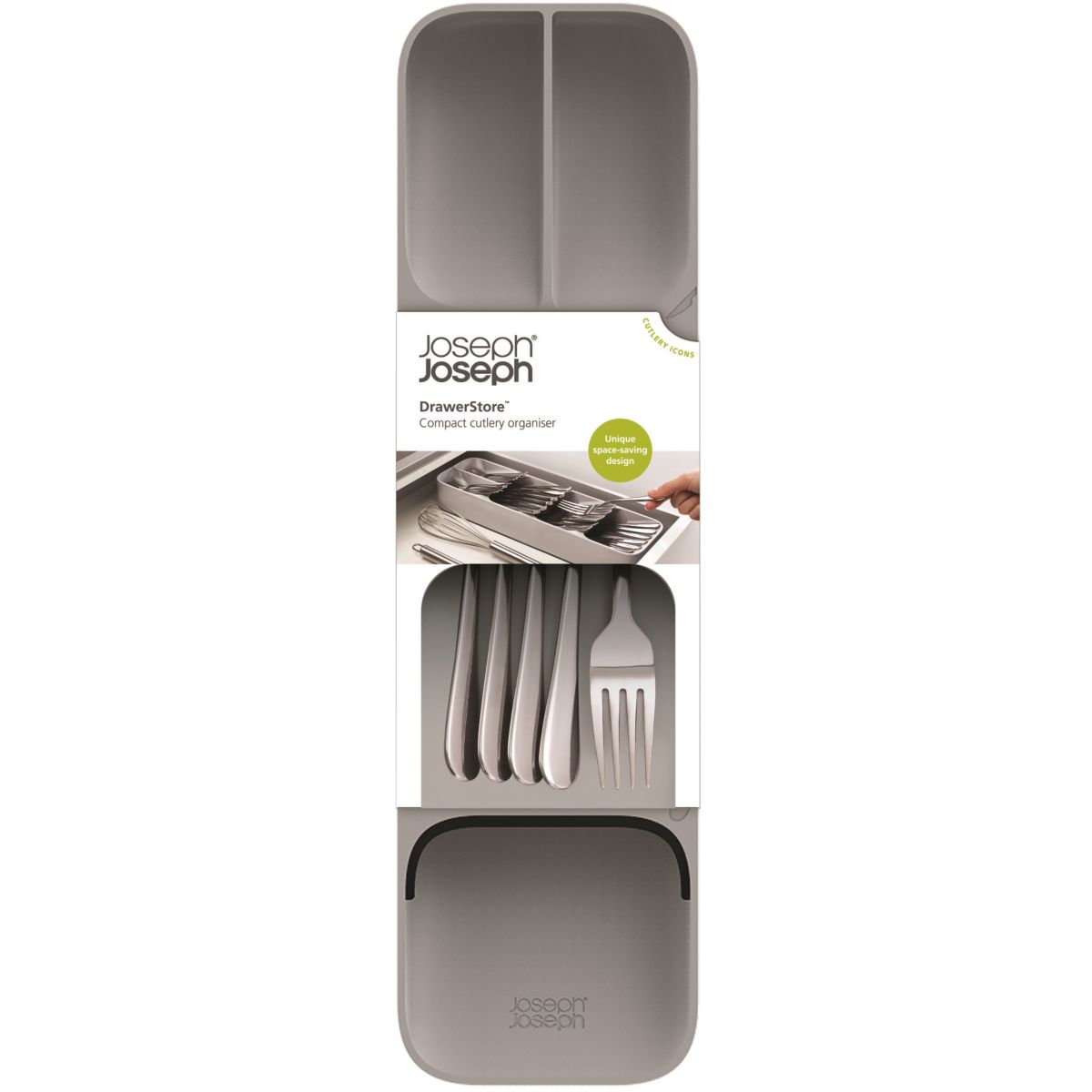 Rangement Drawerstore couverts compact gris, JOSEPH JOSEPH