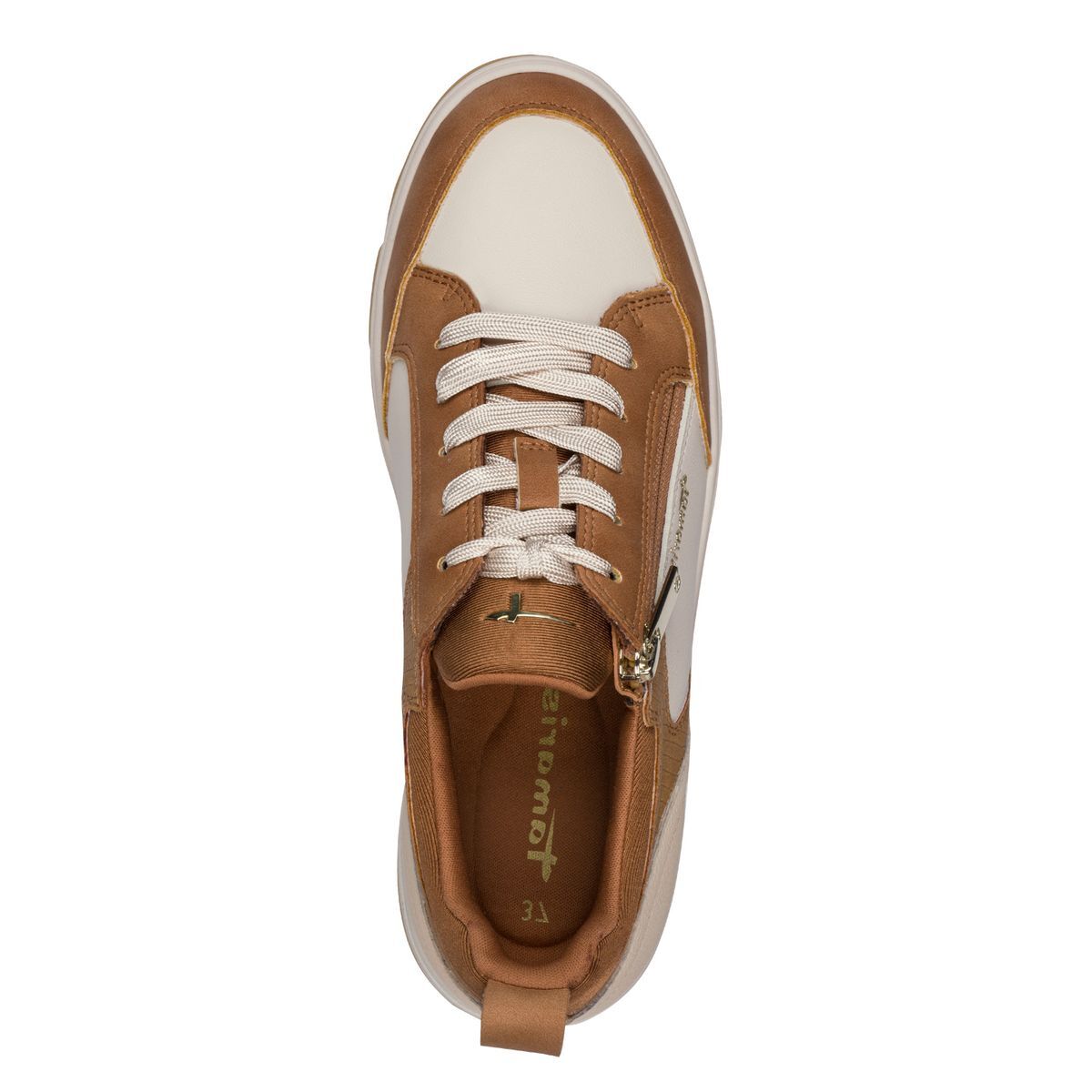 Basket à lacets marron cognac combiné, TAMARIS