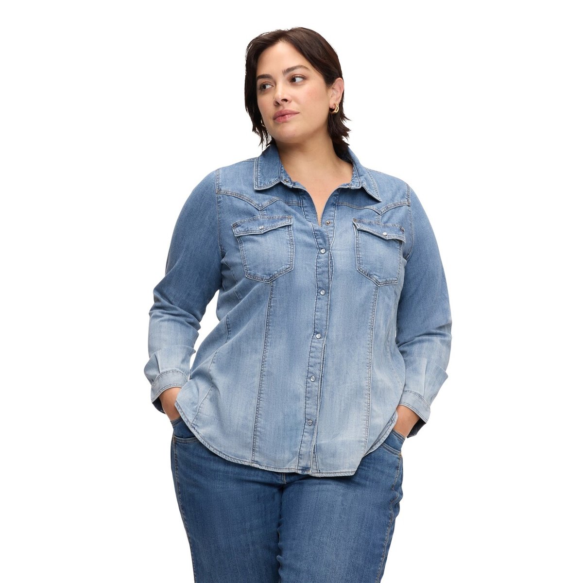 Chemise washed light - blue, FIORELLA RUBINO