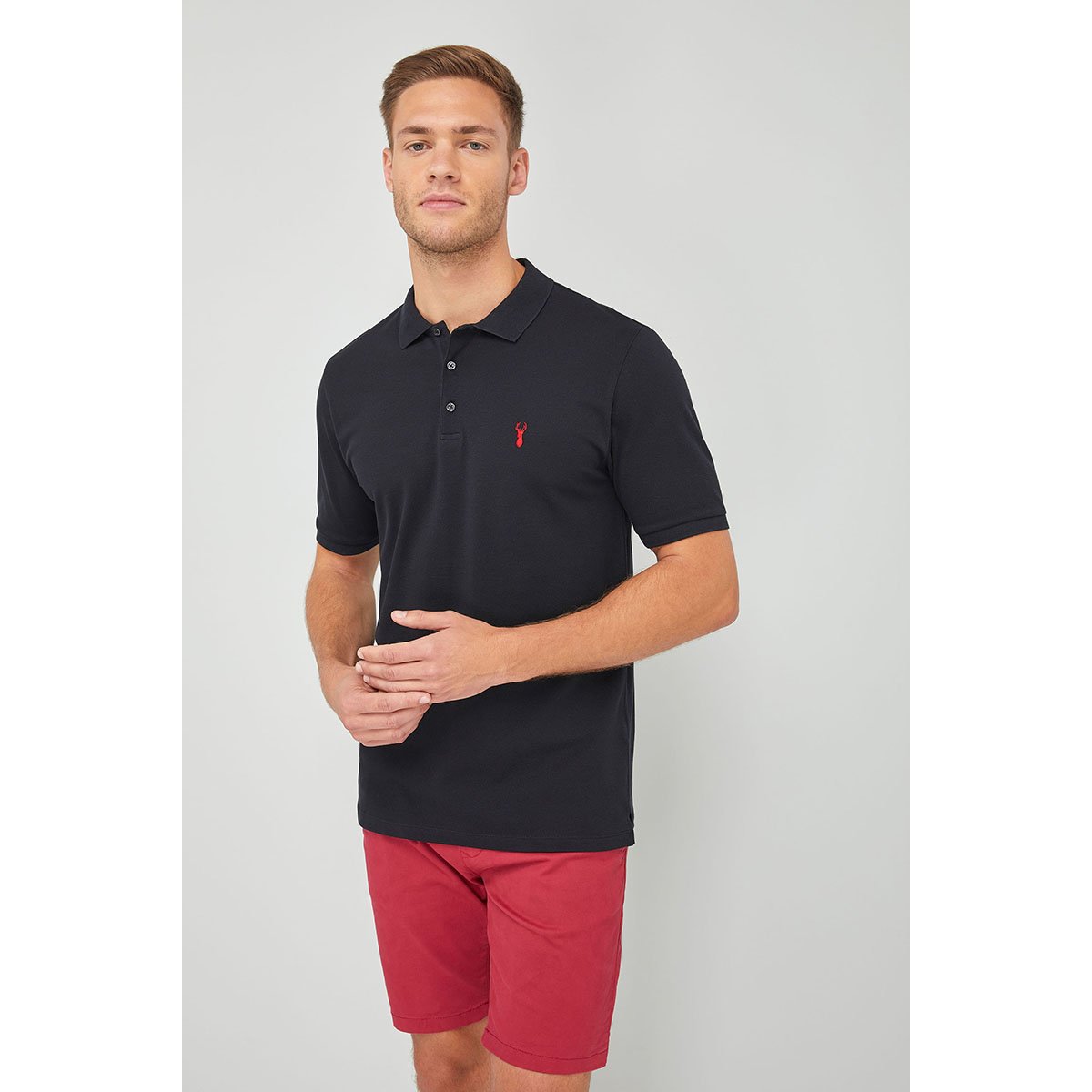 Polo En Piqué noir, NEXT