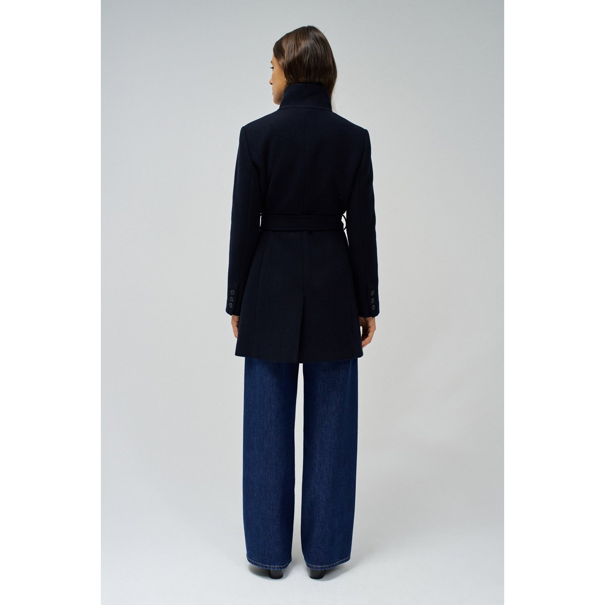 MANTEAU GRACE EN TISSU AVEC CEINTURE noir, SALSA JEANS
