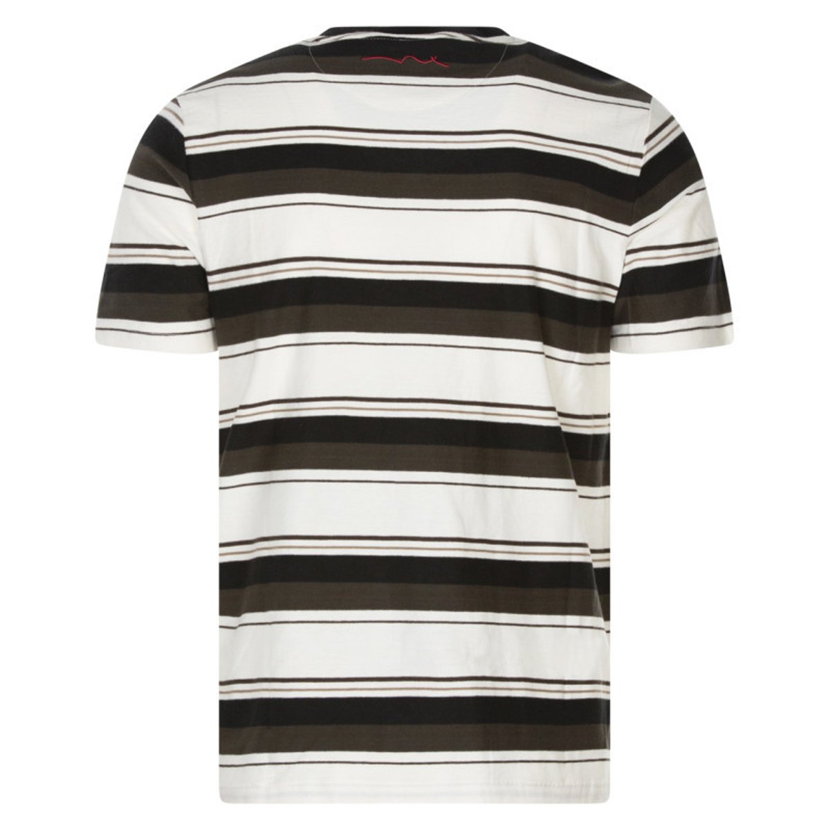 T-shirt en coton noir uni avec une coupe droite et des rayures à l'horizontal noir, TEDDY SMITH