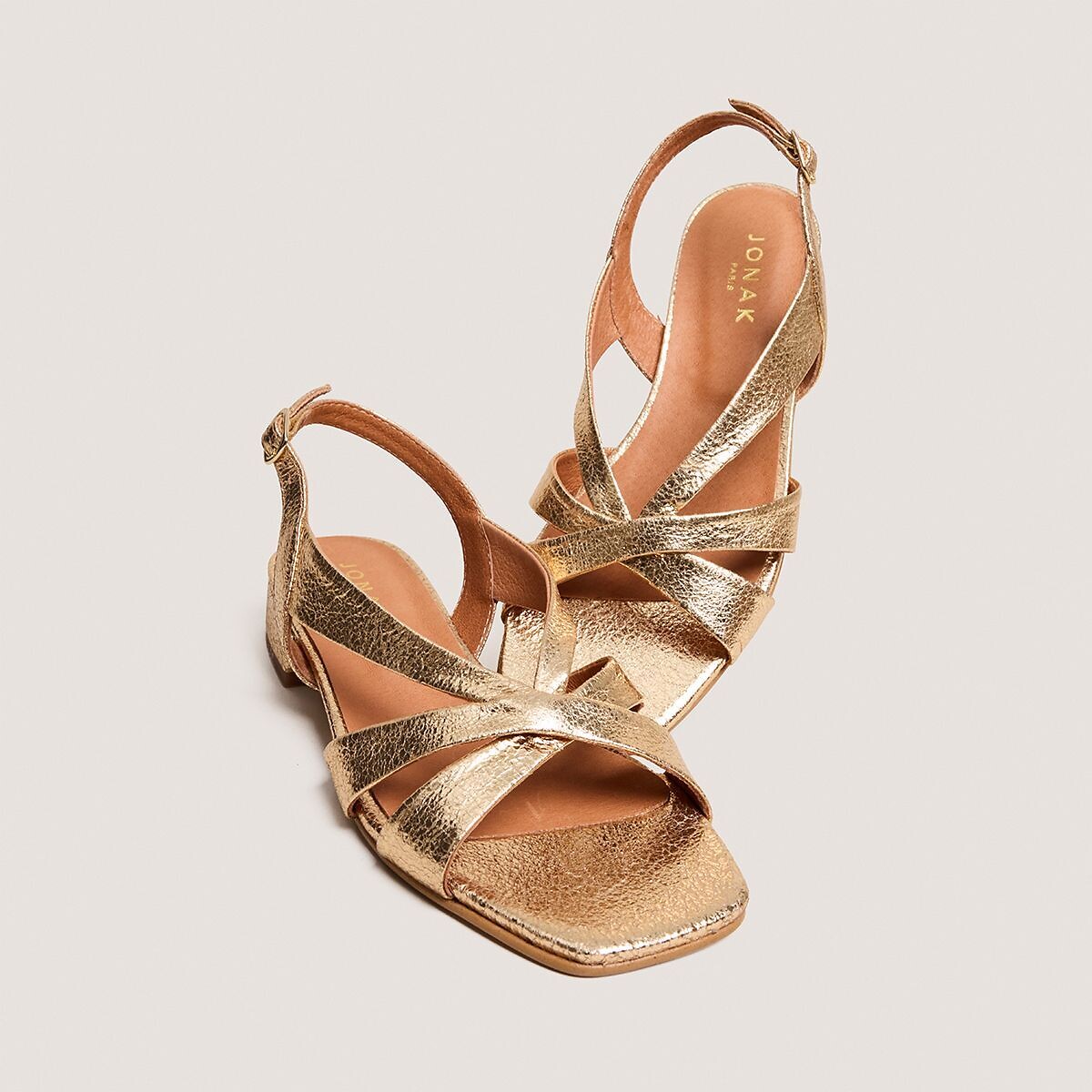 Ledersandalen Alphonse platin, JONAK