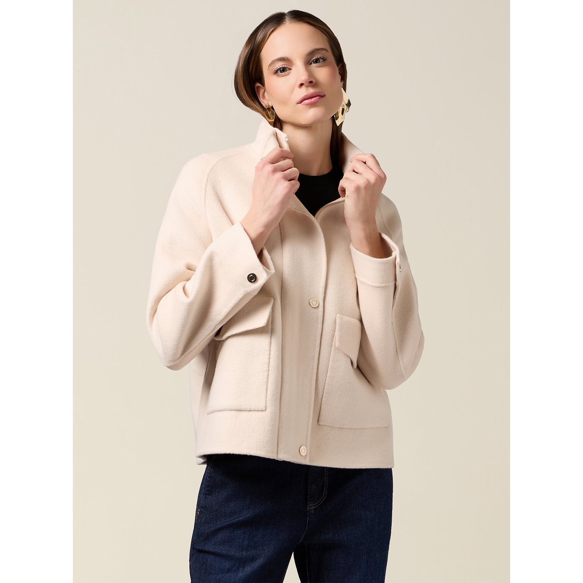 Manteau court beige, OLTRE