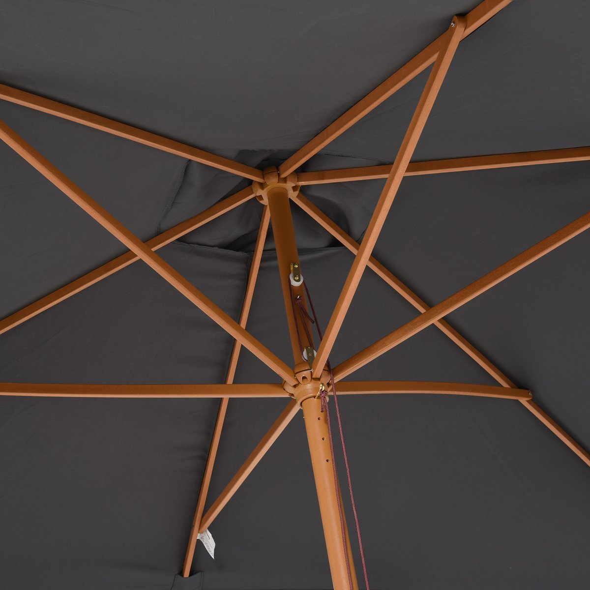Parasol de terrasse Bois Gris foncé anthracite, OUTSUNNY