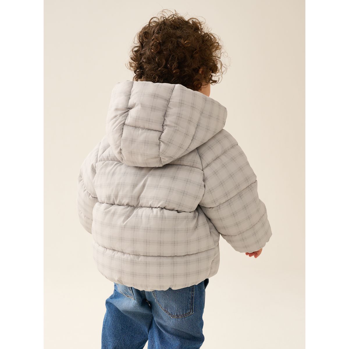 Manteau matelassé carreaux neutres, NEXT