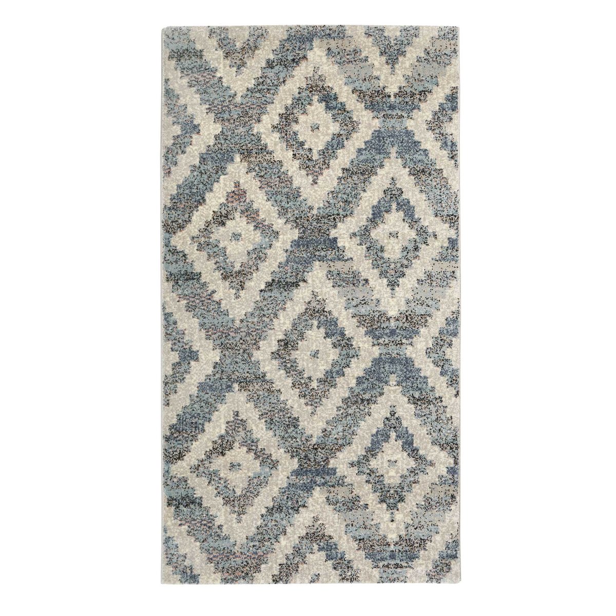 Tapis velours ras motif ethnique , PASSION 2.0 gris, bleu, beige, WECON HOME