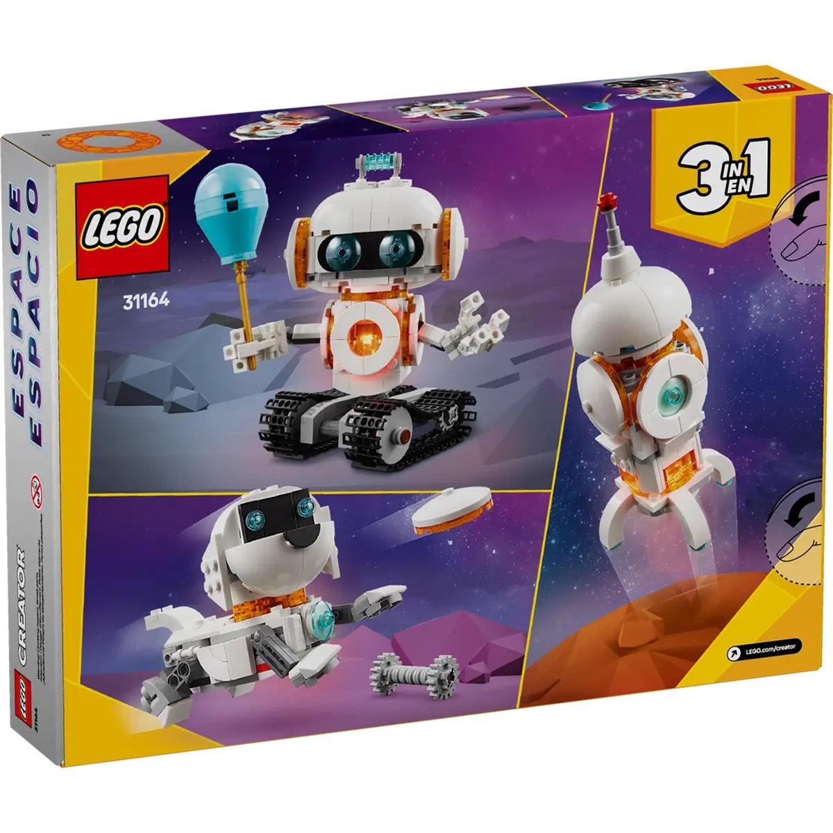 LEGO Creator - Robot de l'Espace 3-en-1 - 31164 pour Enfants de 8 Ans et Plus multicolore, LEGO