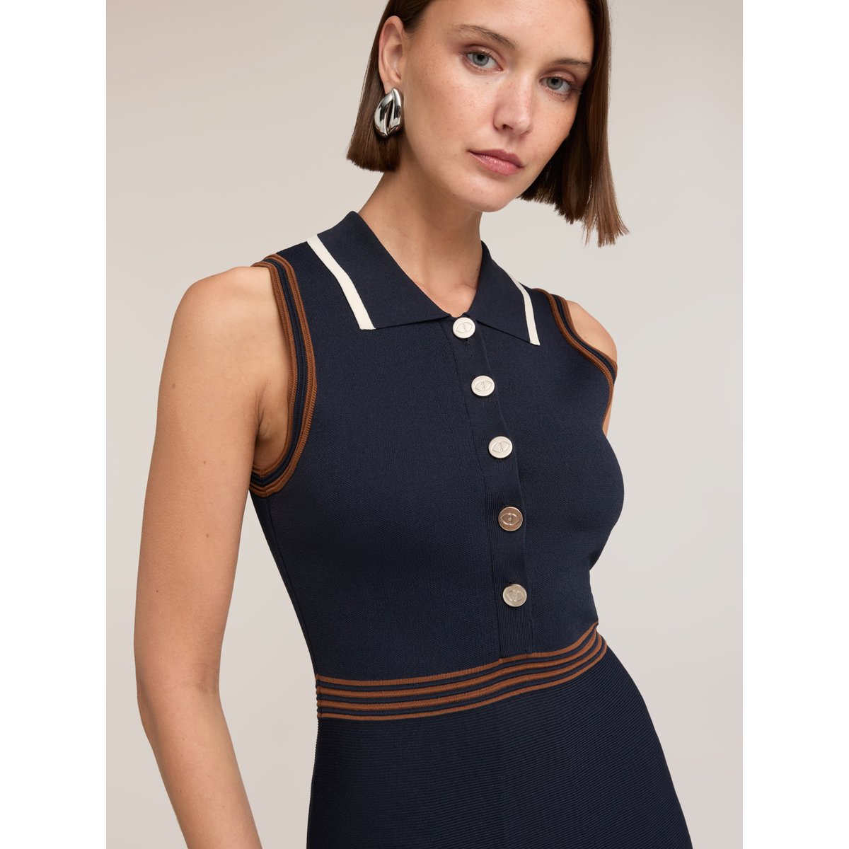 Robe ligne A avec col polo bleu, MOTIVI
