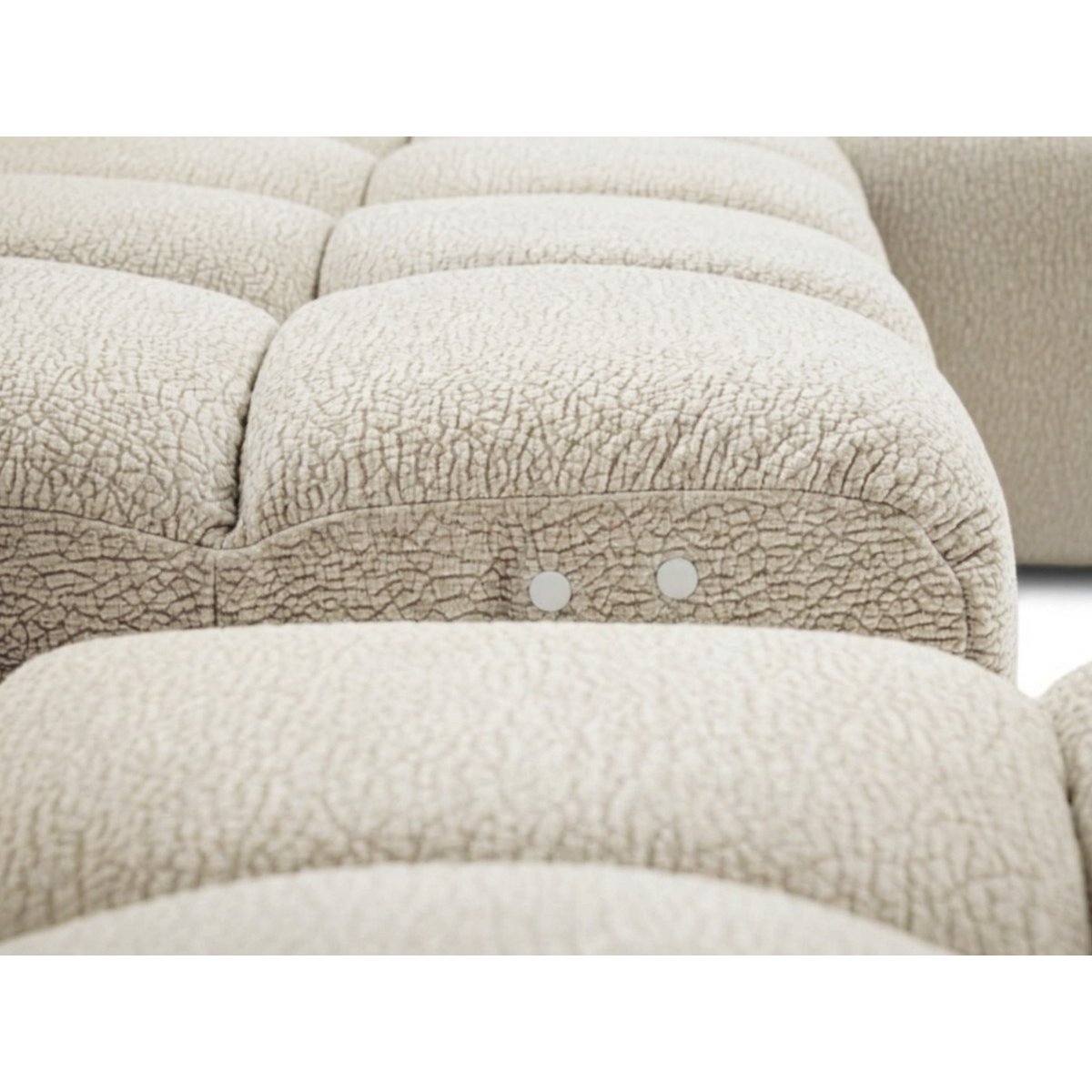 Canapé d'angle convertible 4 places en tissu texturé, ANDRE blanc, BOBOCHIC