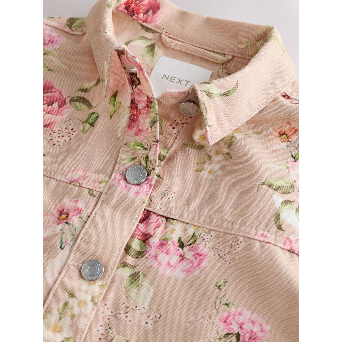 Veste-chemise en jean motif fleurs, NEXT