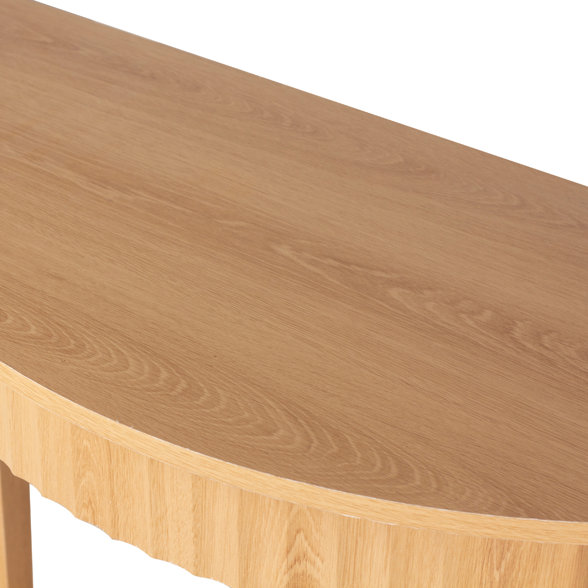 Console arrondie avec effet vague à 2 niveaux H76 cm - BOLOGNE bois clair, CALICOSY