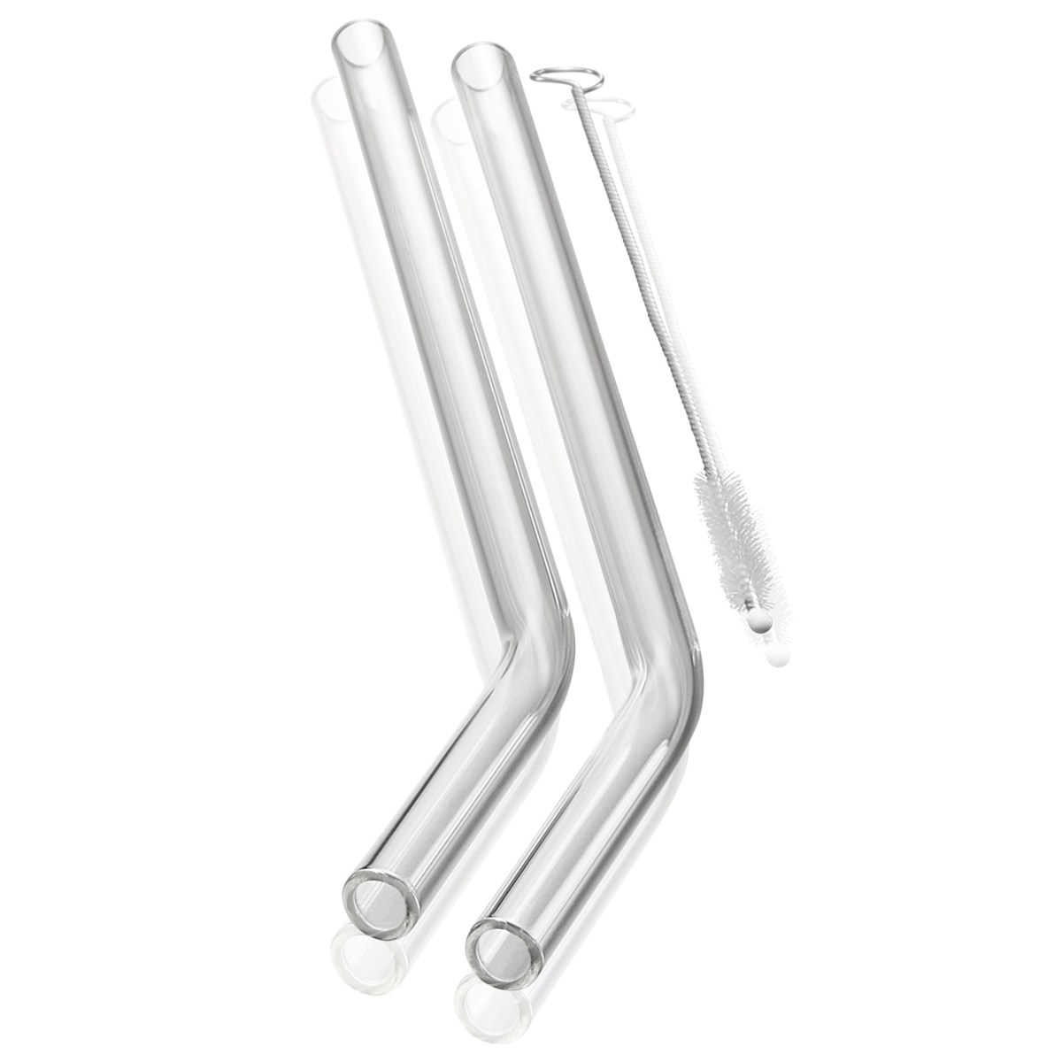 Lot de 4 Pailles en verre 23cm FUTURE transparent, GEFU