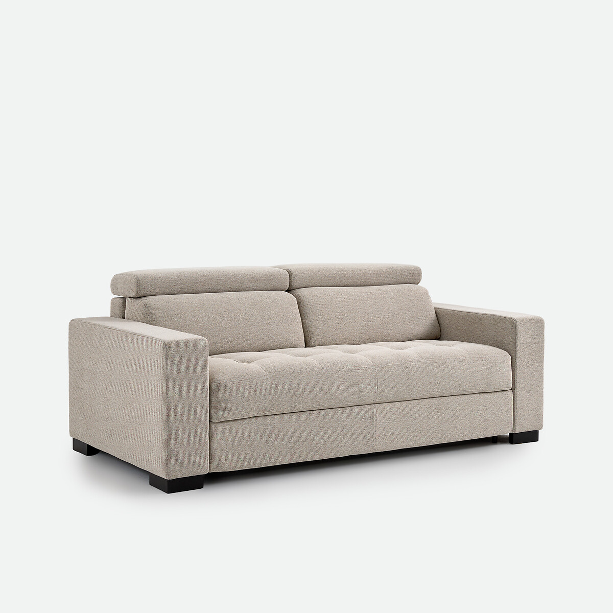 Canapé droit, 3 places, avec tétière, en tissu texturé chiné, PAO greige, LA REDOUTE INTERIEURS