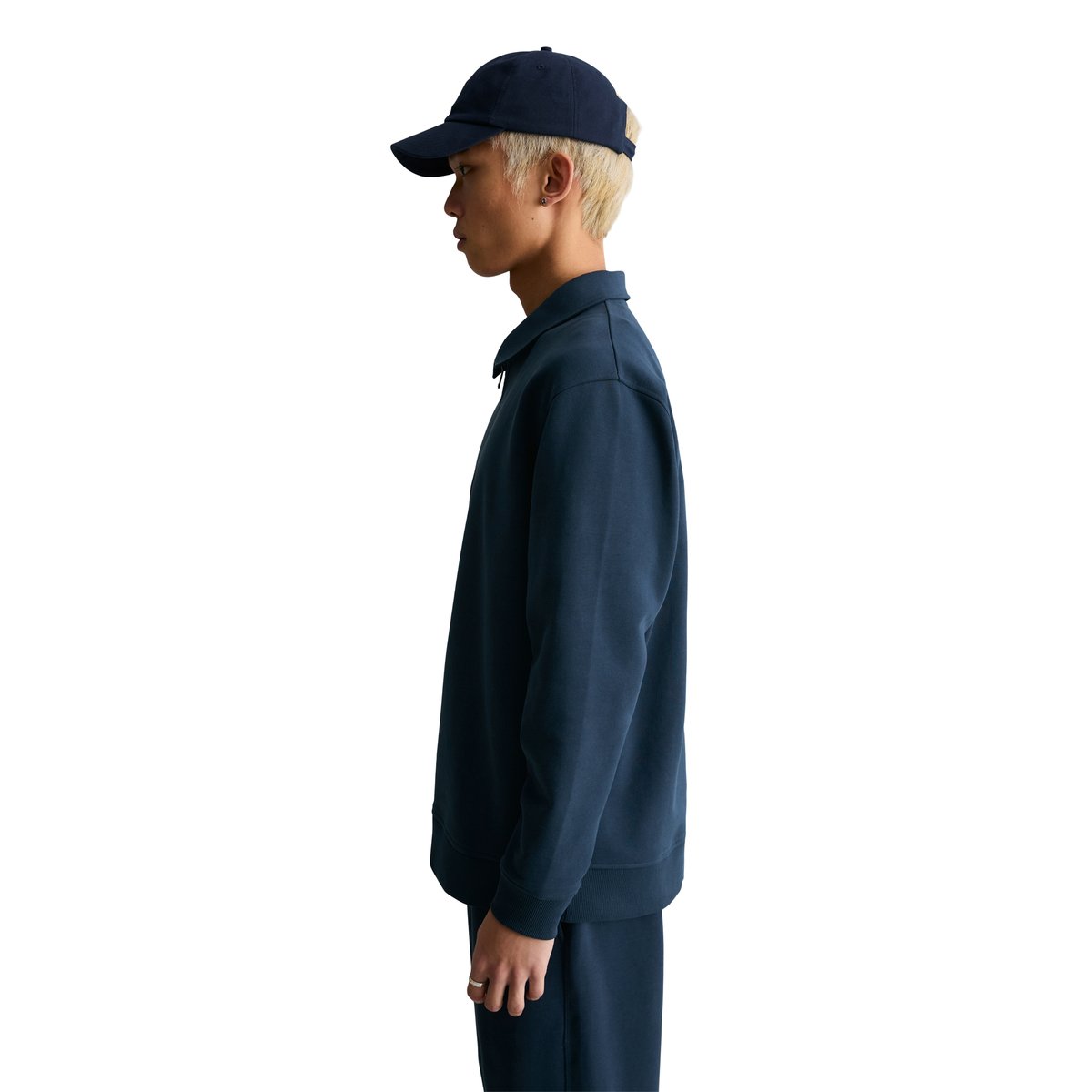 Sweat-Troyer relaxed en pur coton bio bleu foncé, MARC O’POLO DENIM