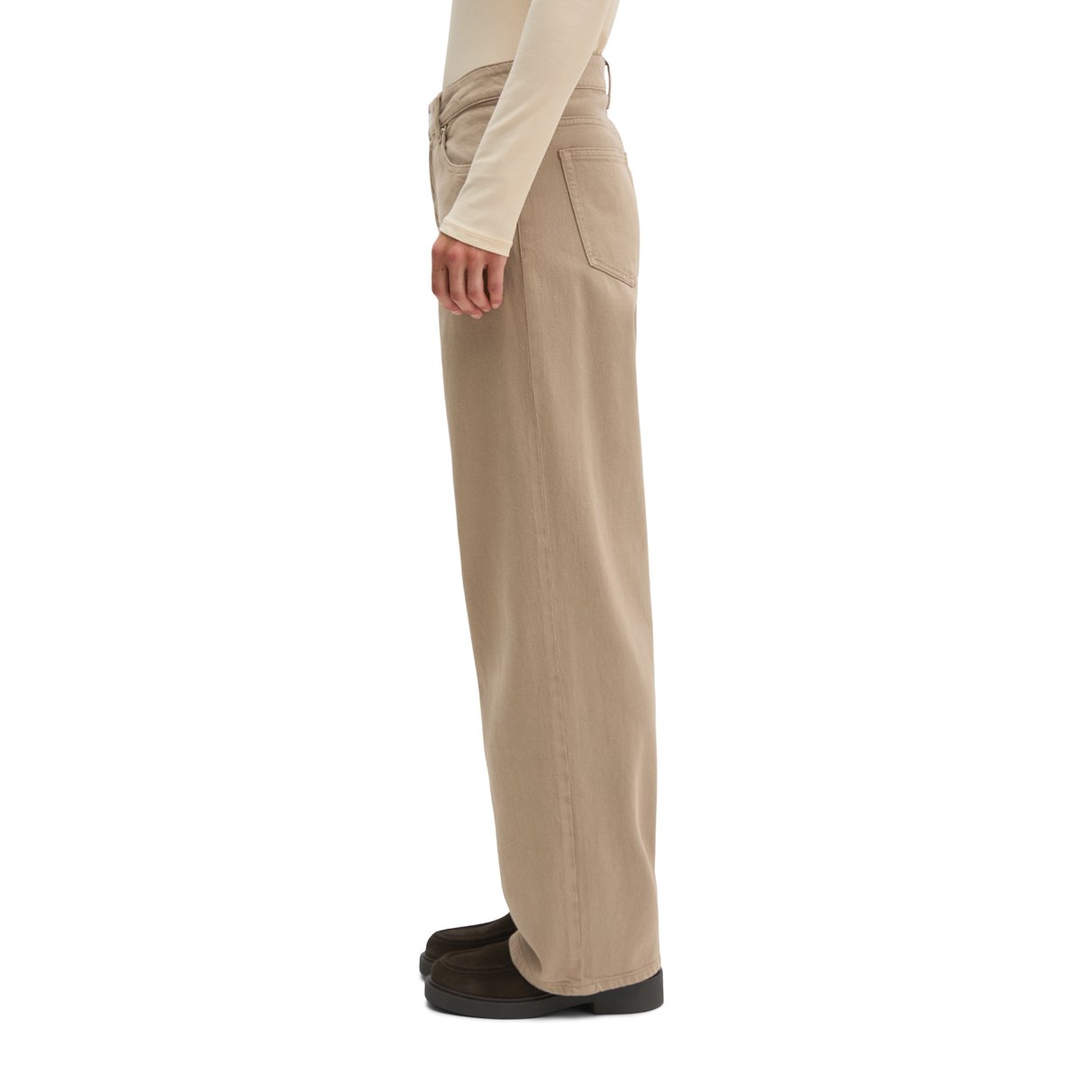 Jean modèle Linn wide en mélange de coton bio beige, MARC O'POLO