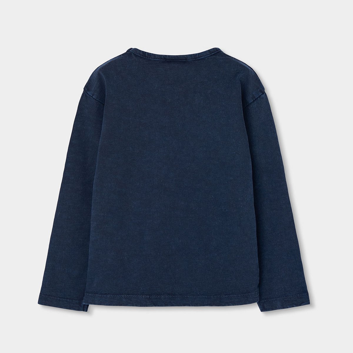T-shirt fille en maille broderie fleurs bleu, BOBOLI