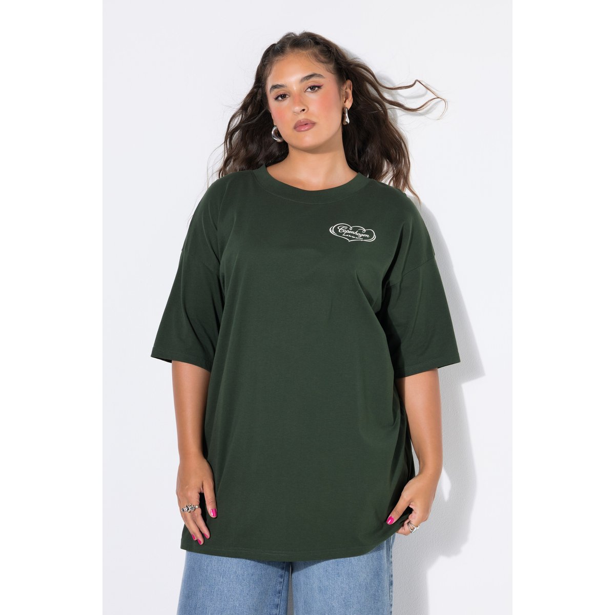 T-shirt, coupe oversize olive foncé, STUDIO UNTOLD