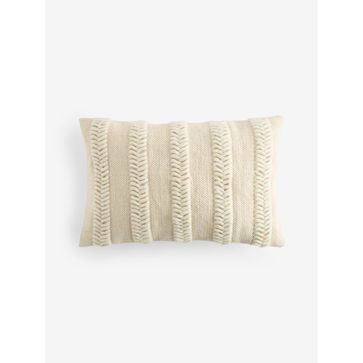 Coussin tissé à motif chevrons naturel, NEXT