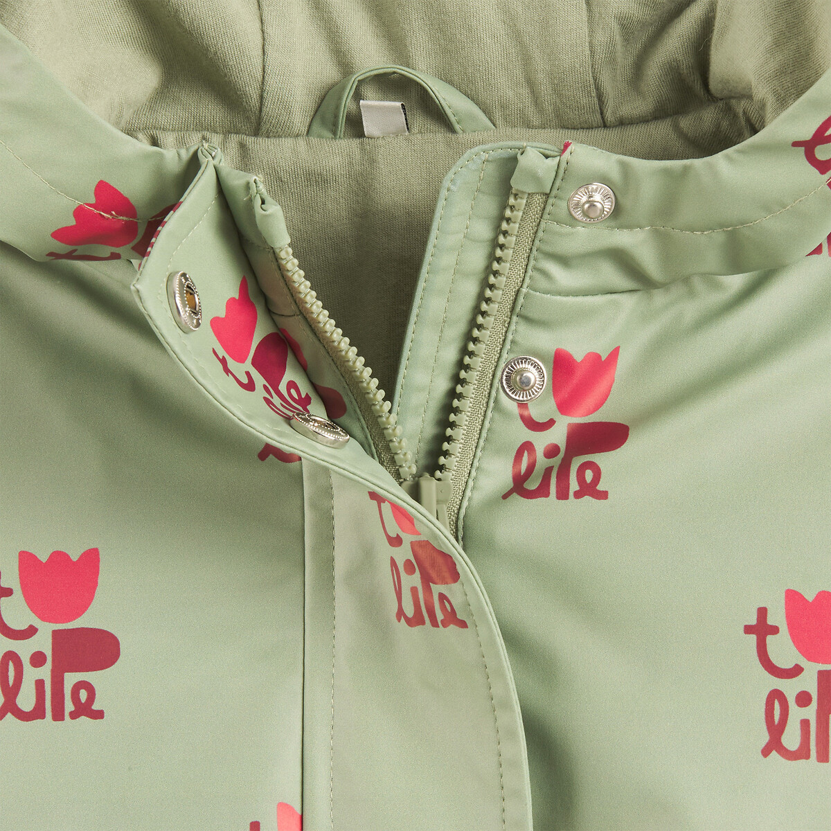 Manteau de pluie à capuche, imprimé floral imprimé kaki, LA REDOUTE COLLECTIONS