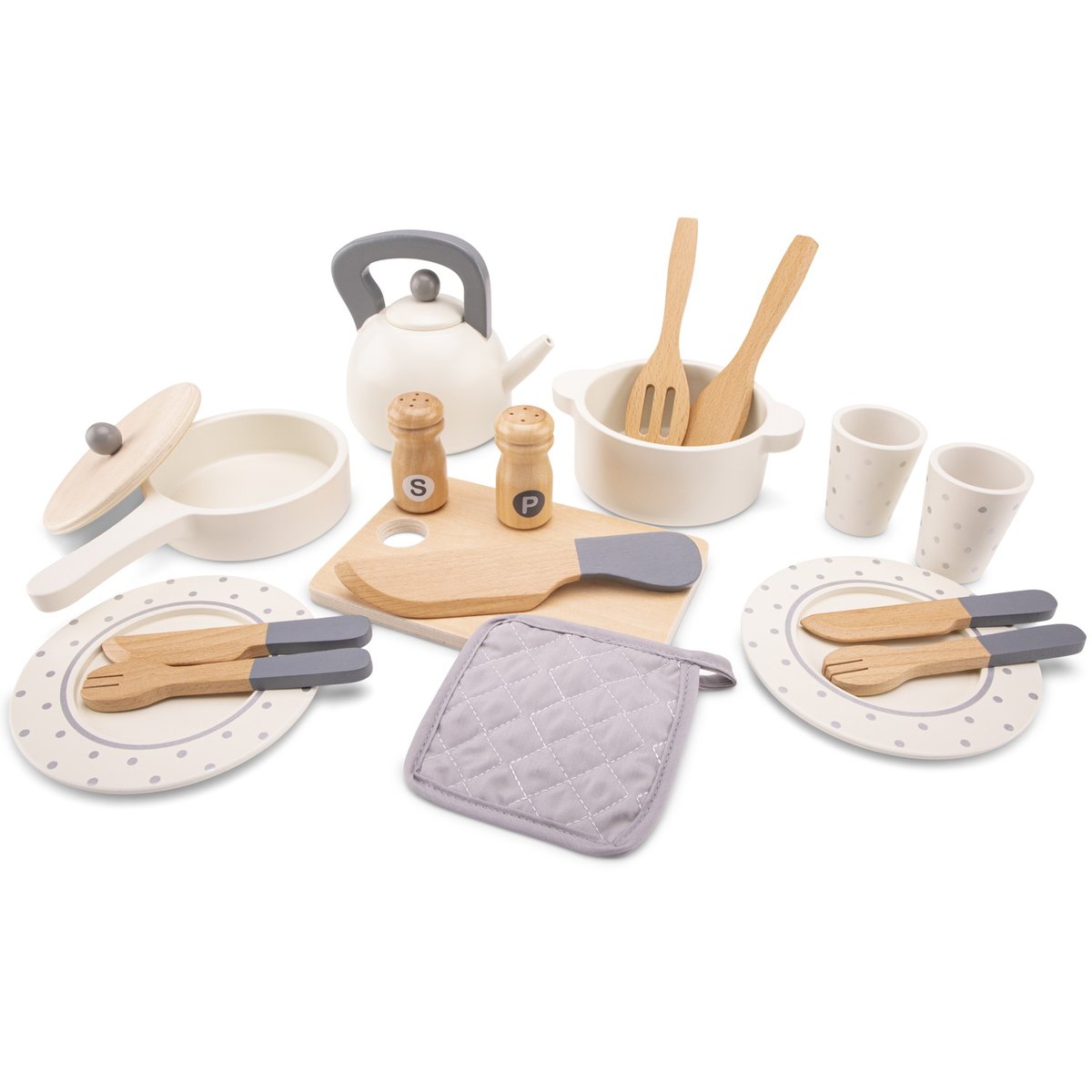 Dinette blanche en bois blanc, NEW CLASSIC TOYS