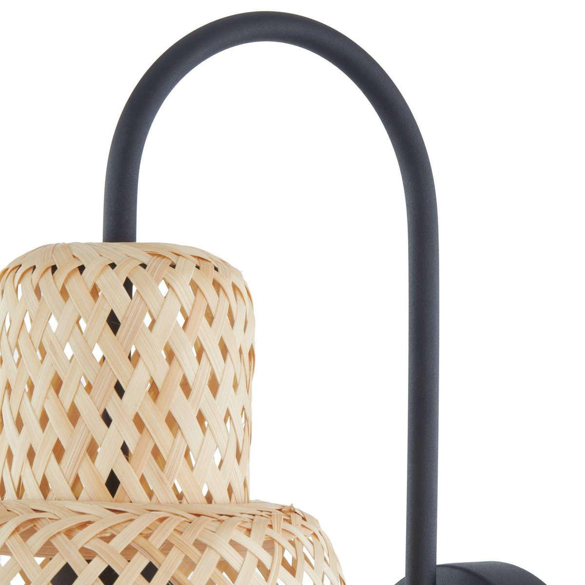 Applique en bambou traditionnel, Venora bois clair, noir, LINDBY